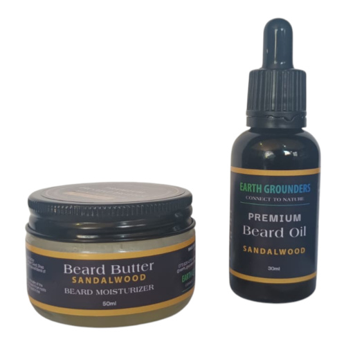 Earth Grounders Sandalwood Beard Duo – Maximum Softness Set